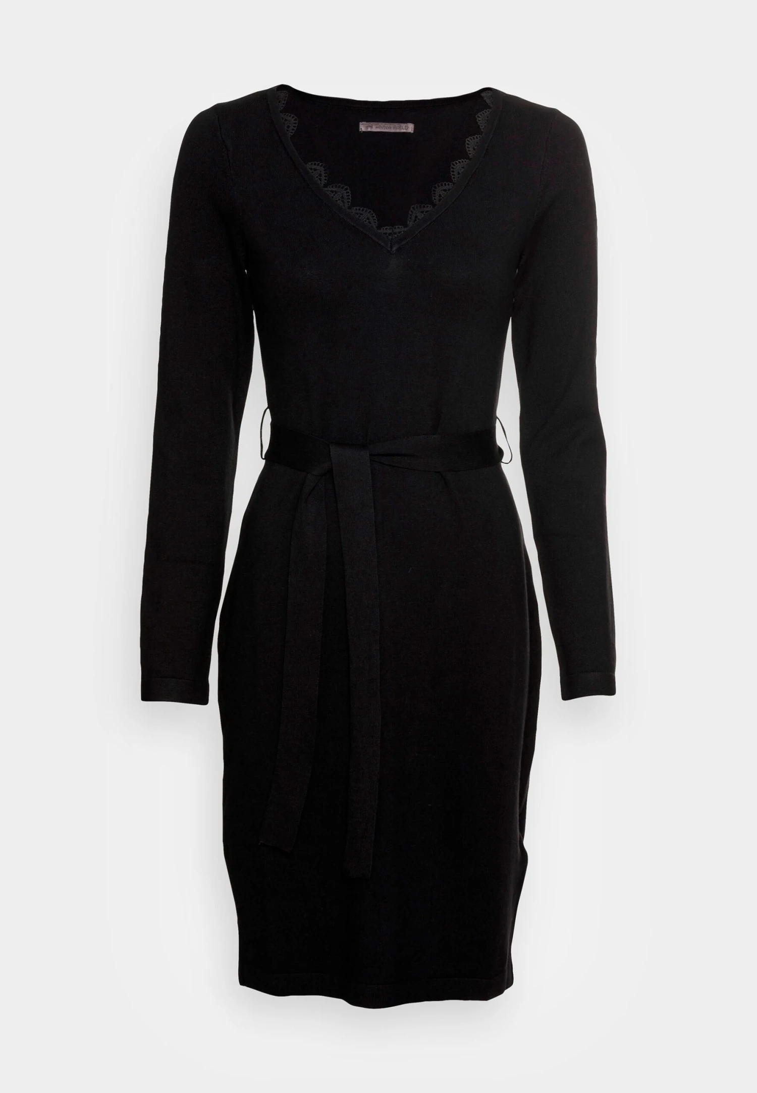 Anna Field Lace Insert V Neckline Loose Dress - Gebreide Jurk - Black 6 Anna Field Lace Insert V Neckline Loose Dress - Gebreide Jurk - Black - Afbeelding 4