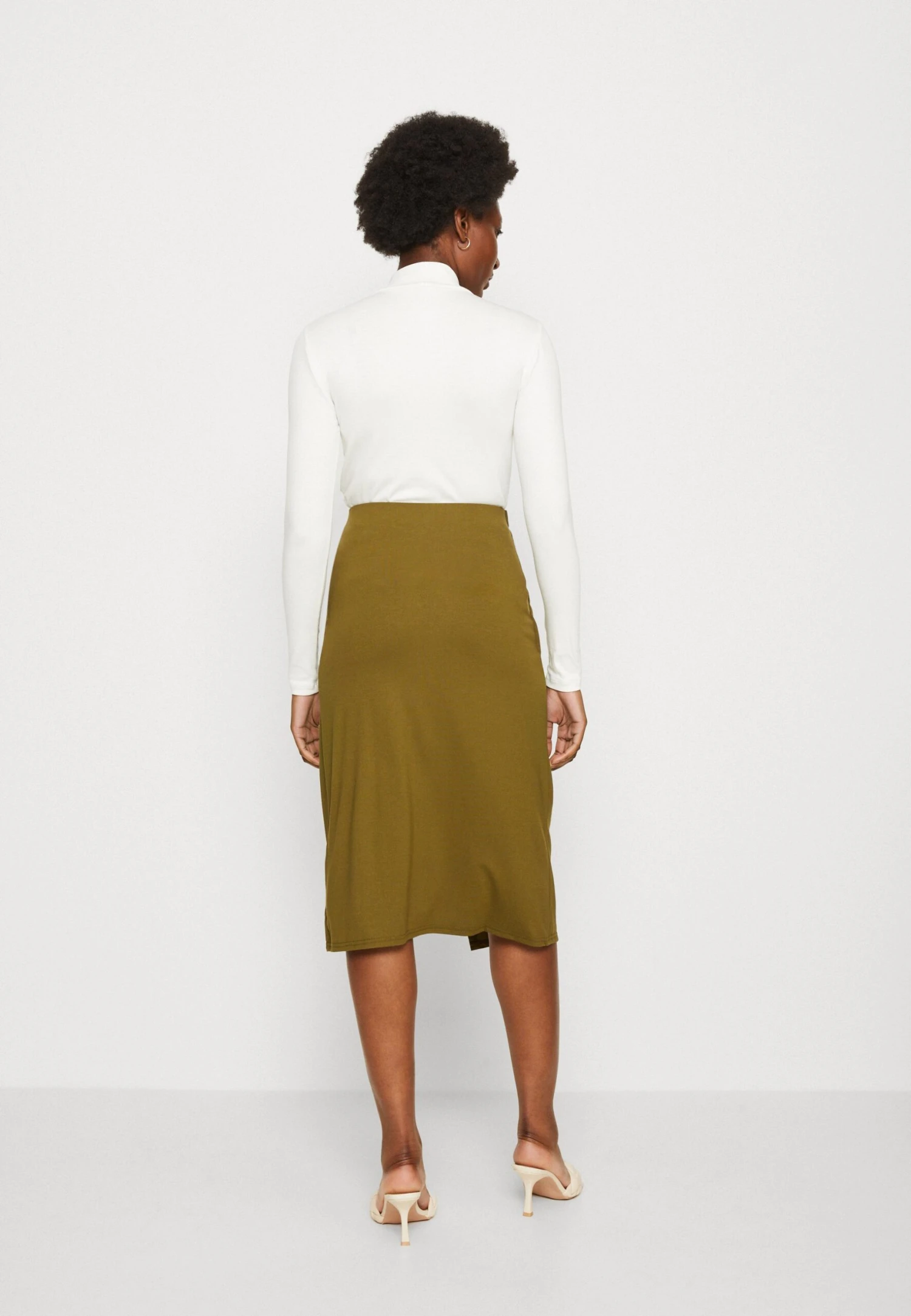 Anna Field Front Knot Midi Skirt - Kokerrok - Khaki 5 Anna Field Front Knot Midi Skirt - Kokerrok - Khaki - Afbeelding 3