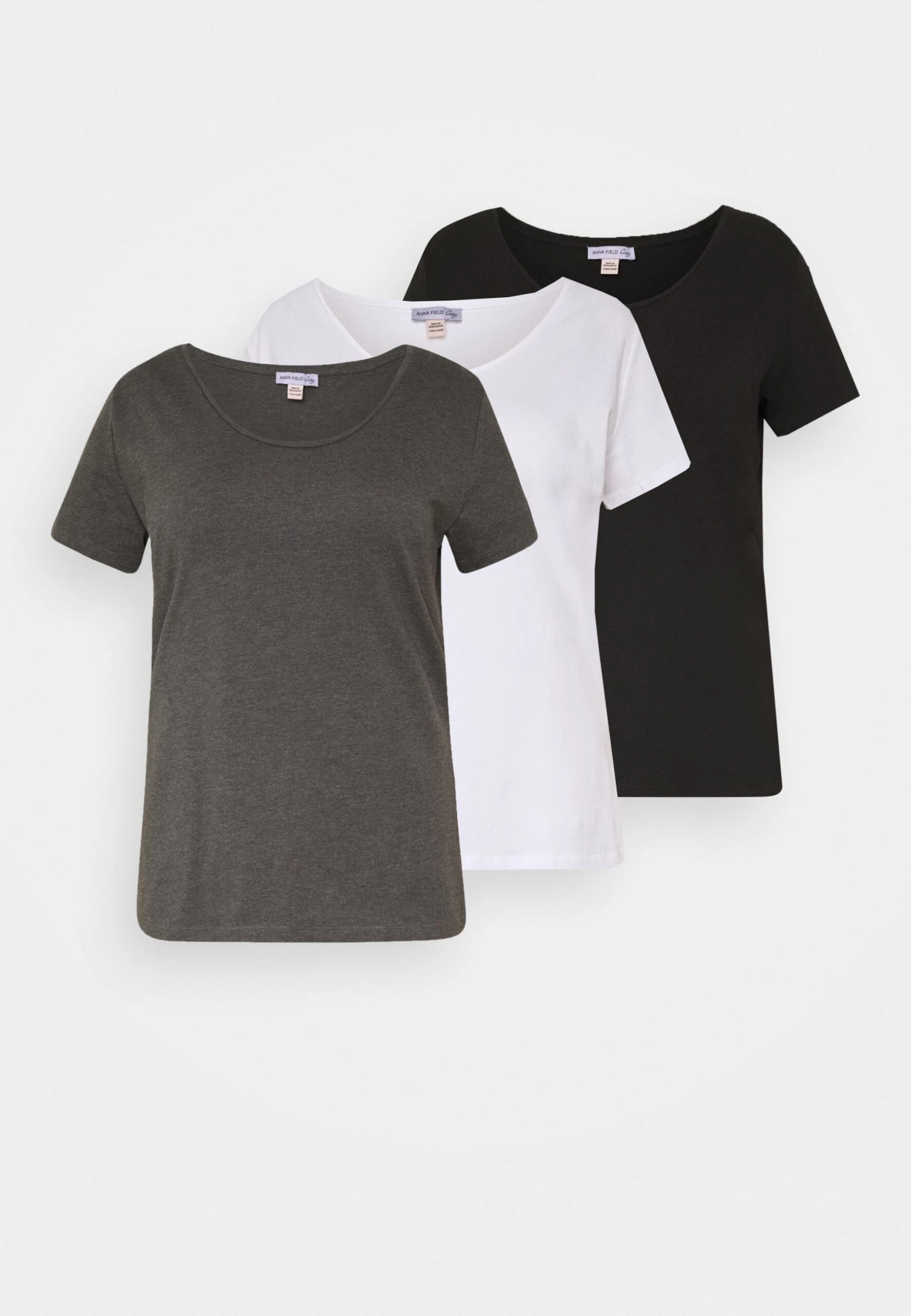 3Er Pack- T-Shirt Basic - White/Black/Dark Grey 3 3Er Pack- T-Shirt Basic - White/Black/Dark Grey