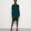 Anna Field Gebreide Jurk - Dark Green/Black