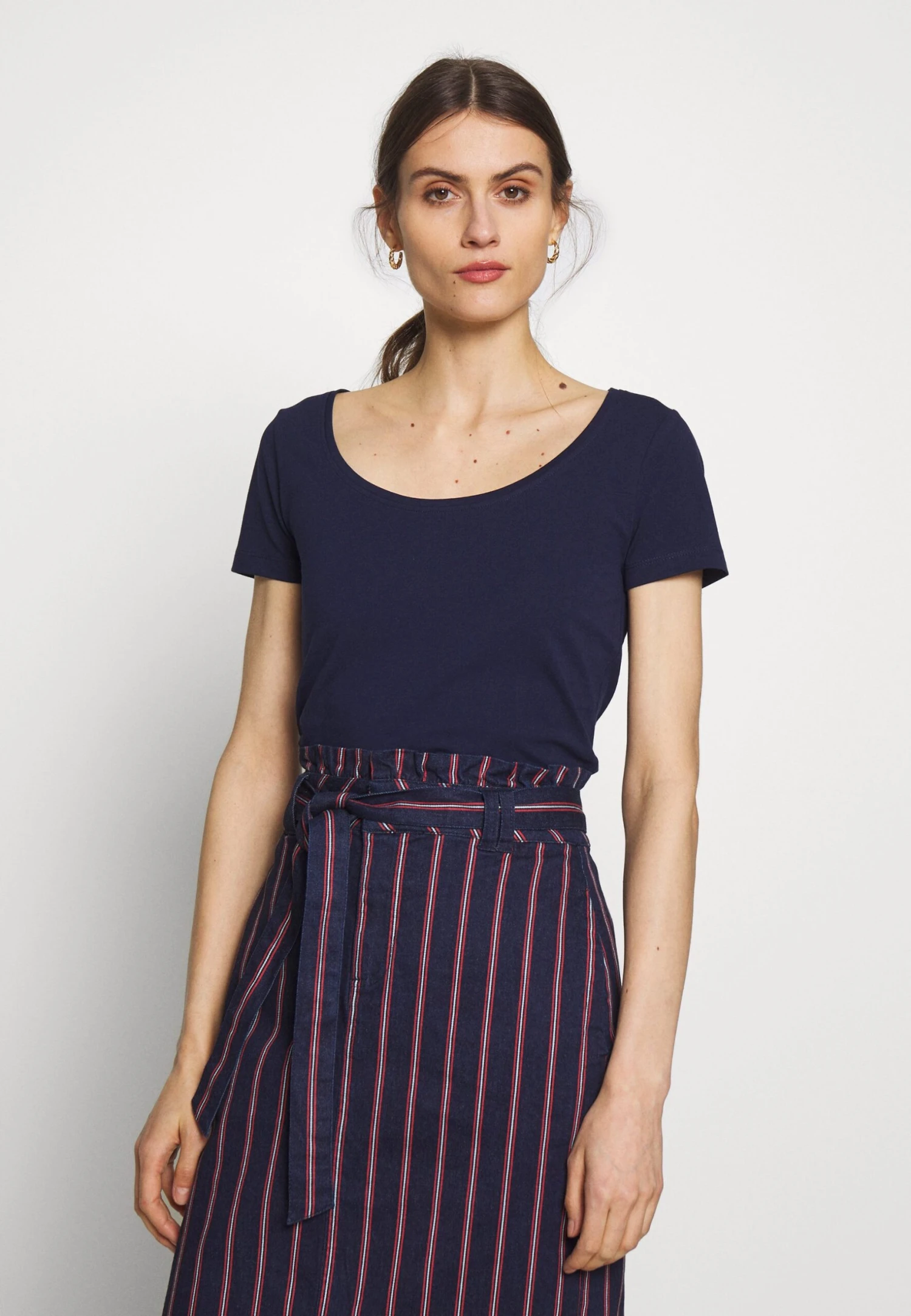 Anna Field 3 Pack - T-Shirt Basic - White/Navy/Light Grey Melange 8 Anna Field 3 Pack - T-Shirt Basic - White/Navy/Light Grey Melange - Afbeelding 6