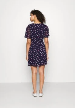 Anna Field V-Neck Sleeve Dress- Jurk - Dark Blue/Pink 15 Anna Field V-Neck Sleeve Dress- Jurk - Dark Blue/Pink -Anna Field 20c3fd60e6cc419788b7049ae2711e0a