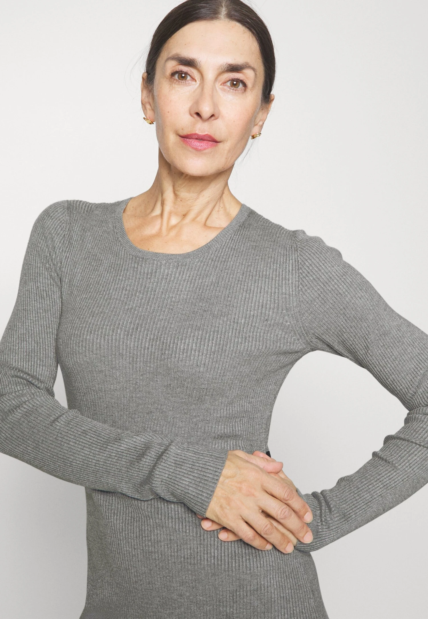 Anna Field Gebreide Jurk - Mottled Light Grey/Black 6 Anna Field Gebreide Jurk - Mottled Light Grey/Black - Afbeelding 4