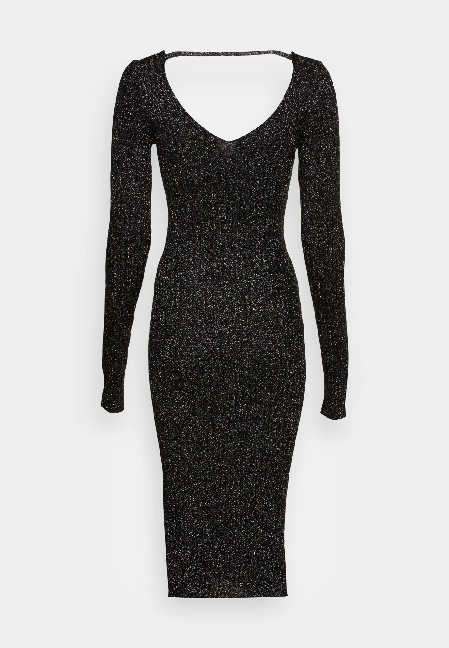 Anna Field Lurex V-Ausschnitt Midi Strickkleid - Etui-Jurk - Black 4 Anna Field Lurex V-Ausschnitt Midi Strickkleid - Etui-Jurk - Black - Afbeelding 2