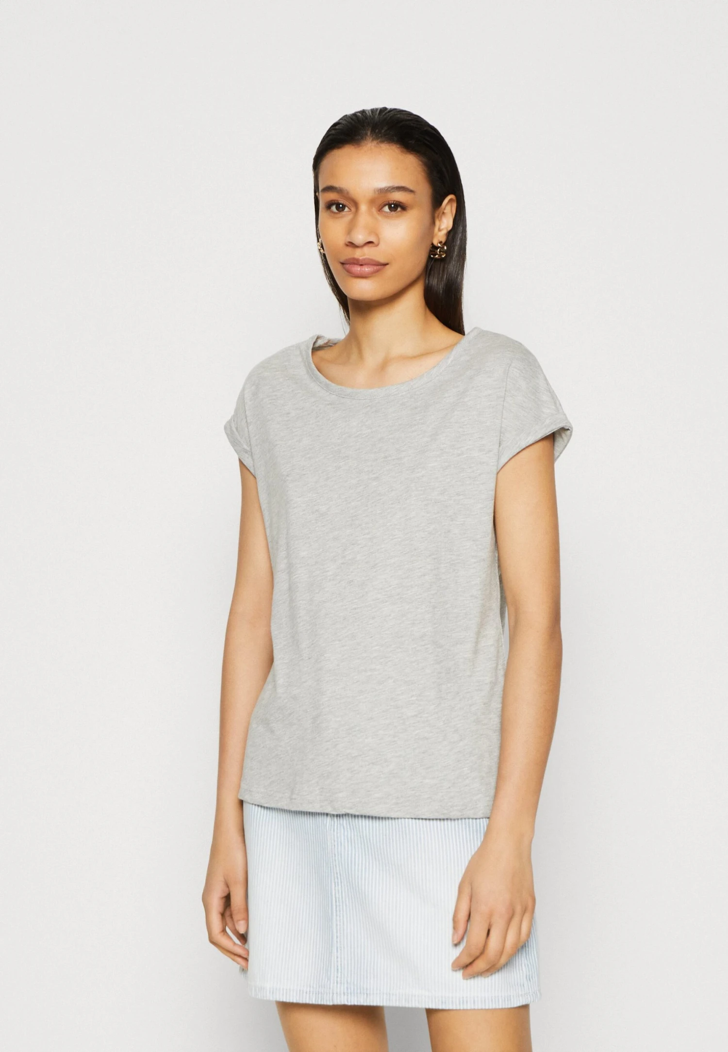 Anna Field 3 Pack - T-Shirt Basic - White/Mottled Light Grey 6 Anna Field 3 Pack - T-Shirt Basic - White/Mottled Light Grey - Afbeelding 4