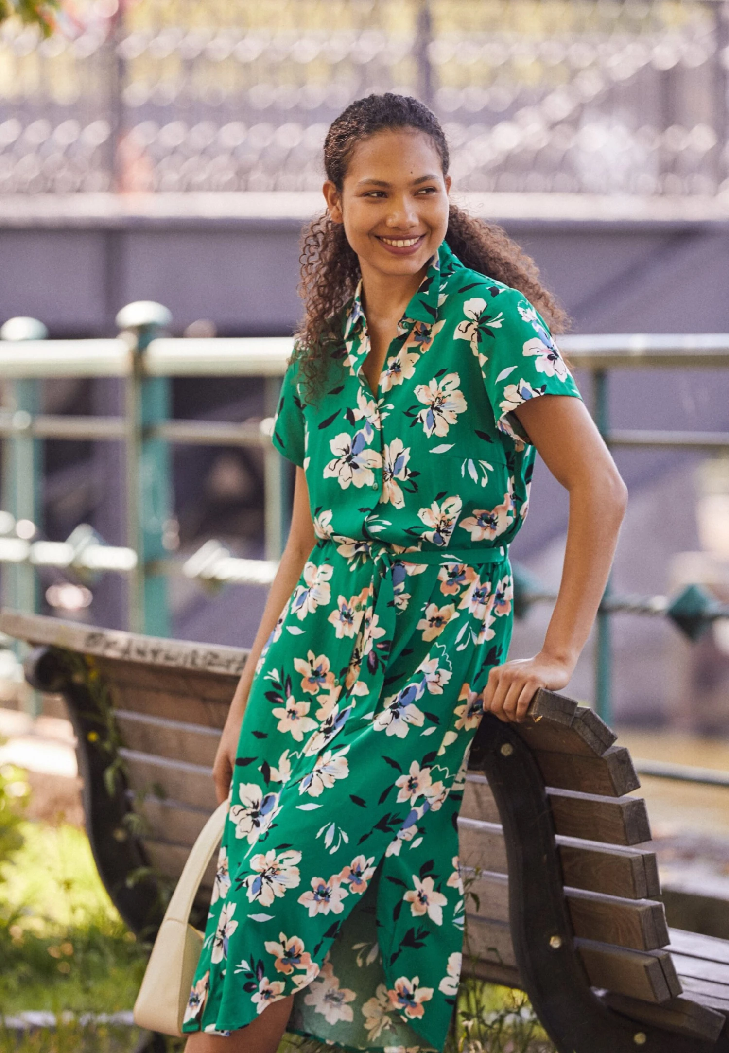 Anna Field Blousejurk - Green/Pink 3 Anna Field Blousejurk - Green/Pink