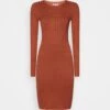 Anna Field Crew Ausschnitt Ripp Top Bodycon Mini Strickkleid - Etui-Jurk - Brown -Anna Field 38de2f6e35c644b49d1c8060d1e77df3