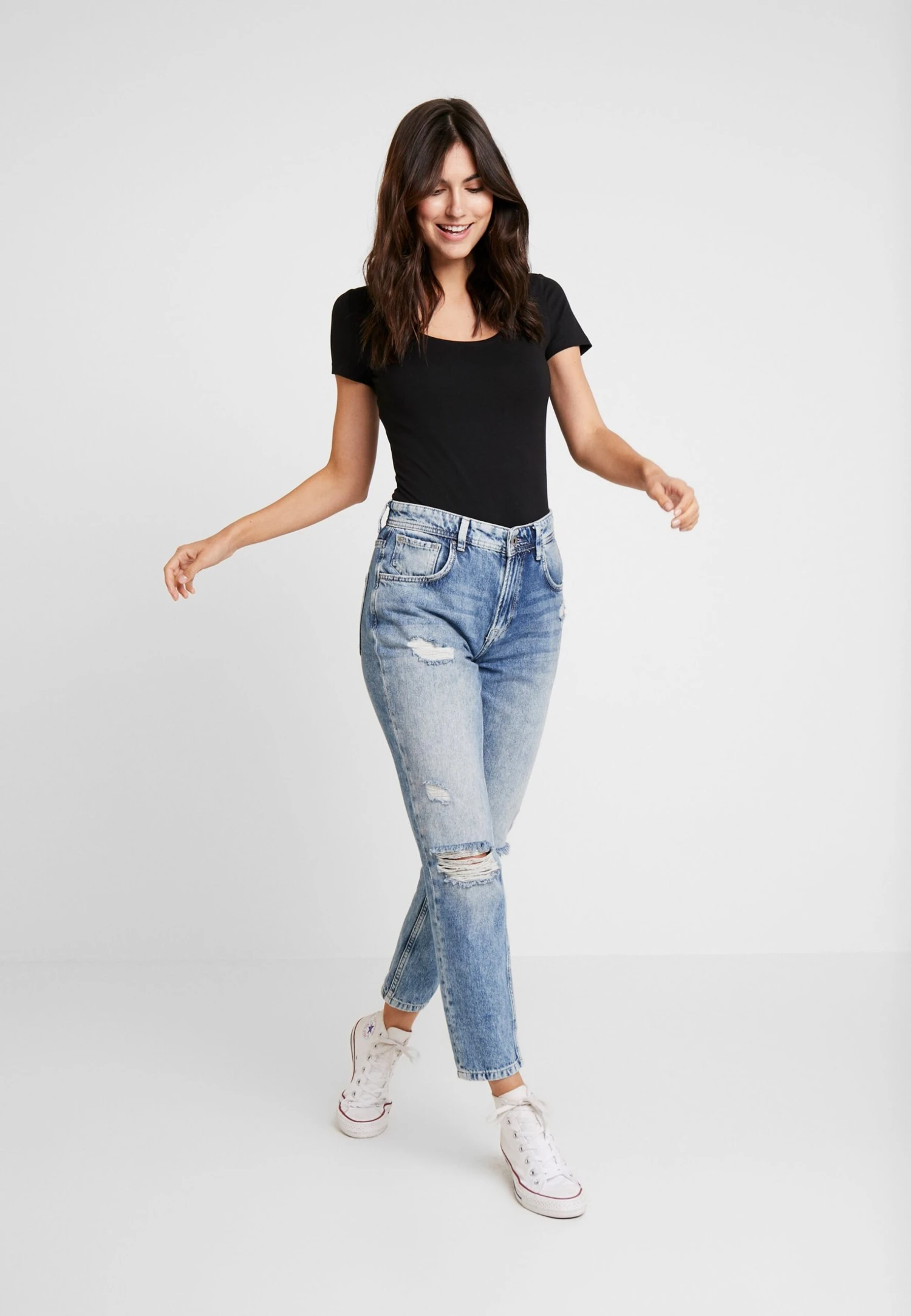 Anna Field 3 Pack - T-Shirt Basic - White/Black/Dark Grey 3 Anna Field 3 Pack - T-Shirt Basic - White/Black/Dark Grey