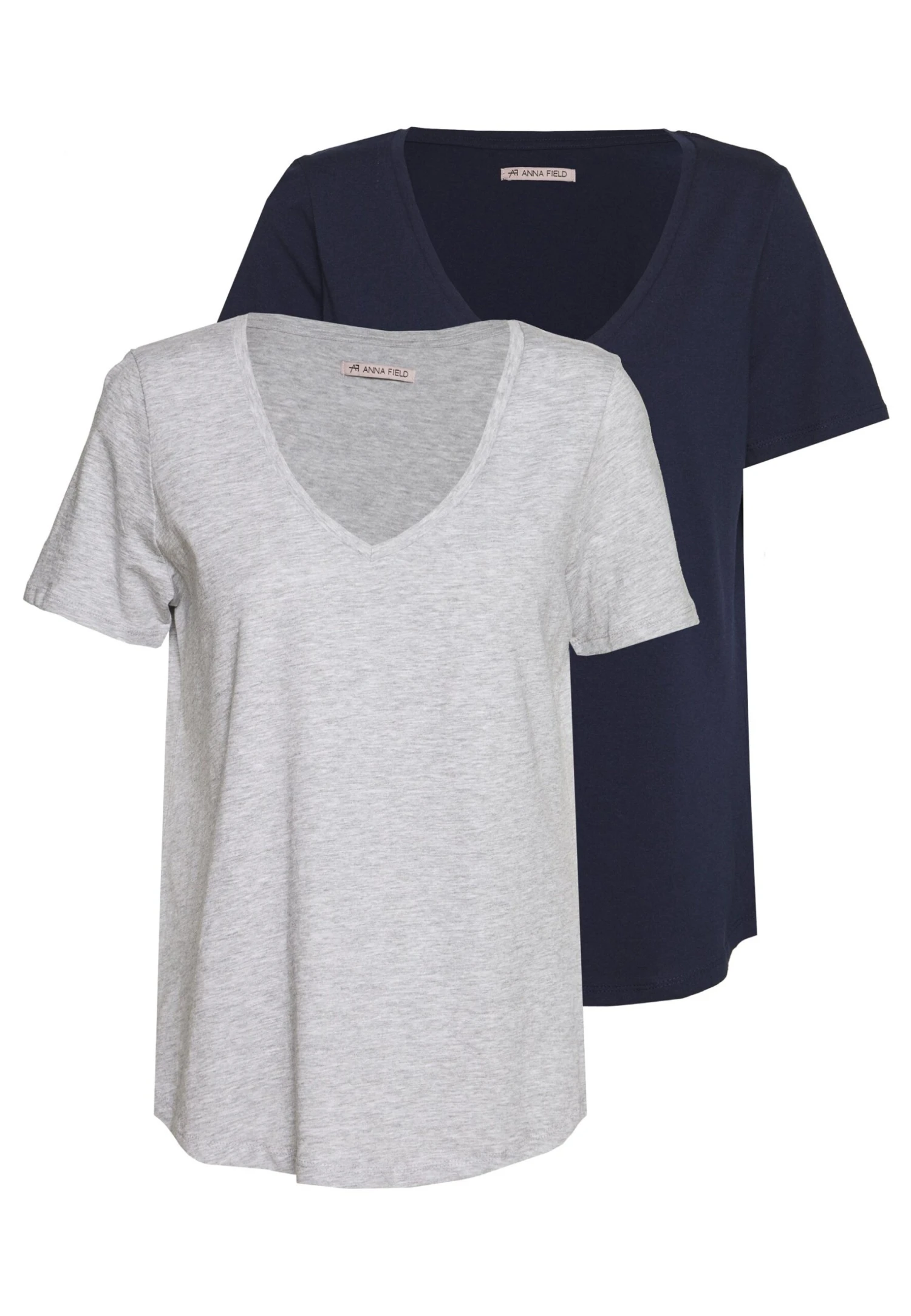 Anna Field T-Shirt Basic - Mottled Light Grey/Blue 3 Anna Field T-Shirt Basic - Mottled Light Grey/Blue