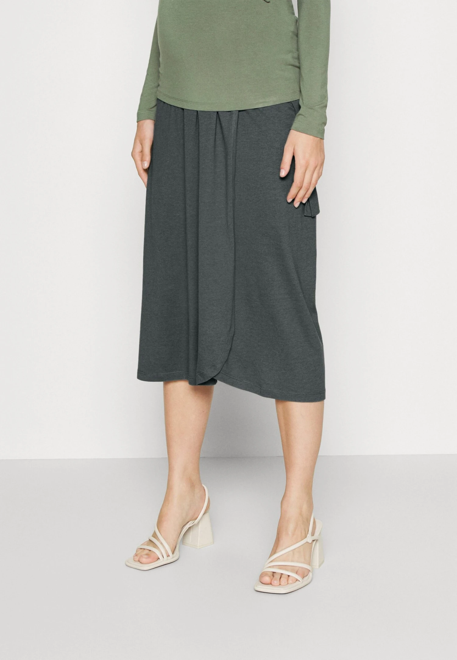 Maternity Basic Midi Skirt- Kokerrok - Light Green 3 Maternity Basic Midi Skirt- Kokerrok - Light Green