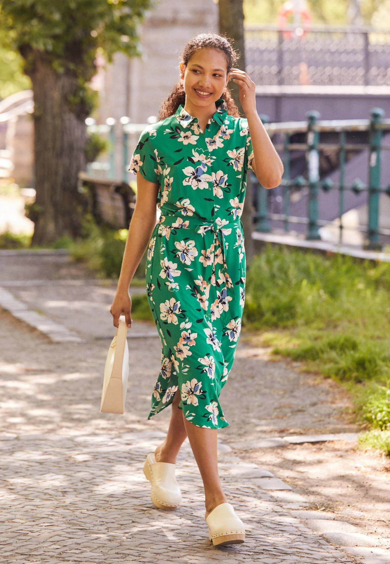 Anna Field Blousejurk - Green/Pink 4 Anna Field Blousejurk - Green/Pink - Afbeelding 2