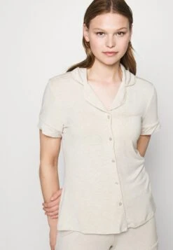 Anna Field Button Through Pj Set- Pyjama - Beige -Anna Field 6011447bf3a244329ca8a4fa7de63828