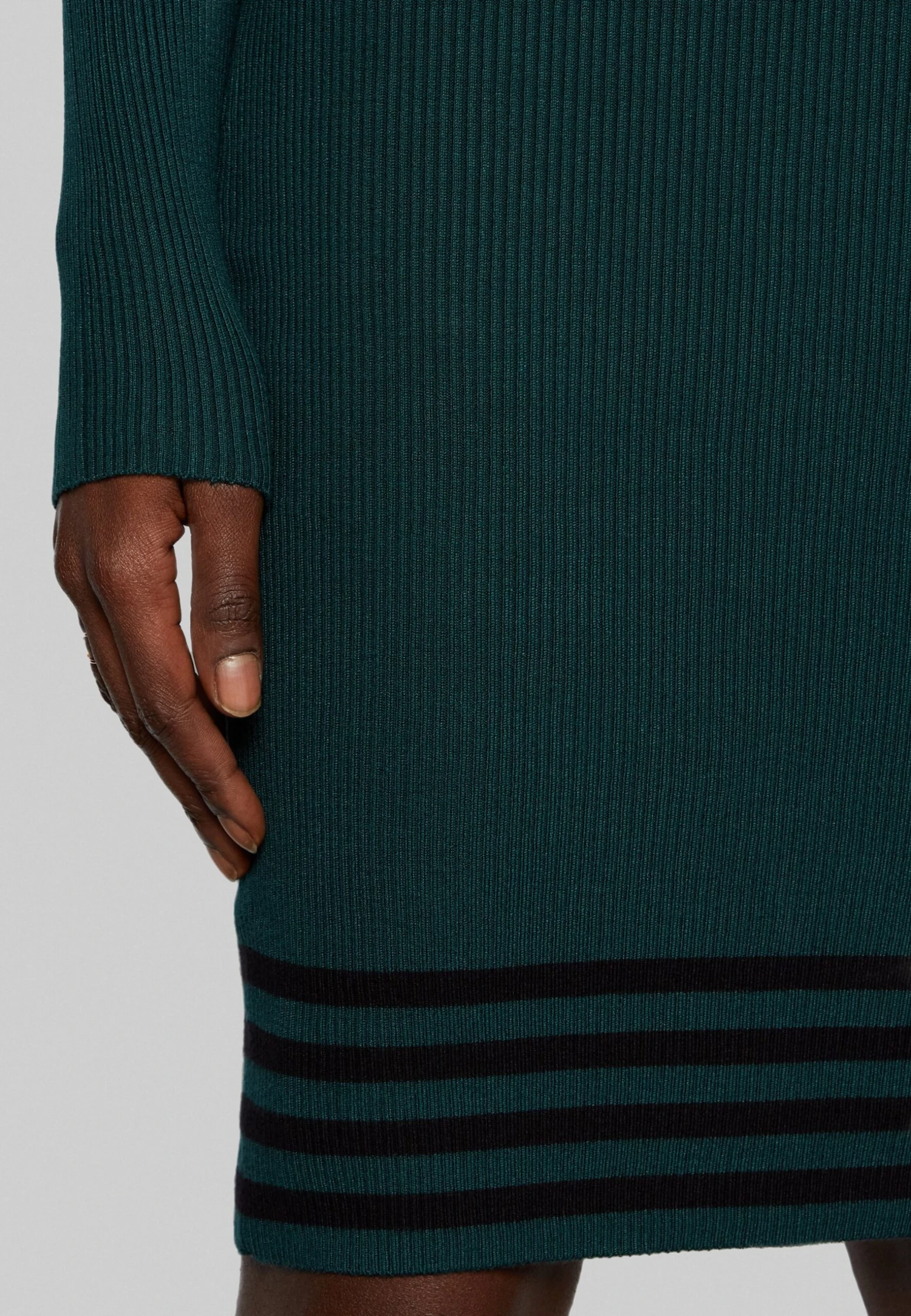 Anna Field Gebreide Jurk - Dark Green/Black 8 Anna Field Gebreide Jurk - Dark Green/Black - Afbeelding 6