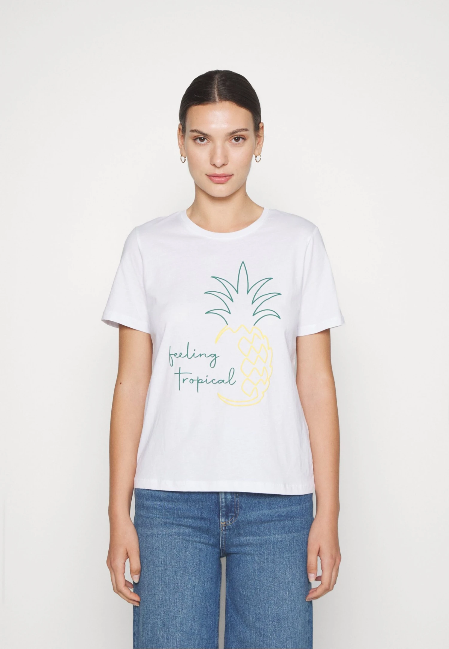 Anna Field Hattie Pineapple Puff - T-Shirt Print - White 5 Anna Field Hattie Pineapple Puff - T-Shirt Print - White - Afbeelding 3