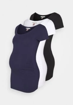 3Er Pack - T-Shirt Basic - White/Dark Blue/Black