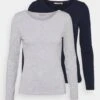 Anna Field 2 Pack - Longsleeve - Dark Blue/Mottled Light Grey -Anna Field 8424e9f3c7da440d98b8ee587b4d1273