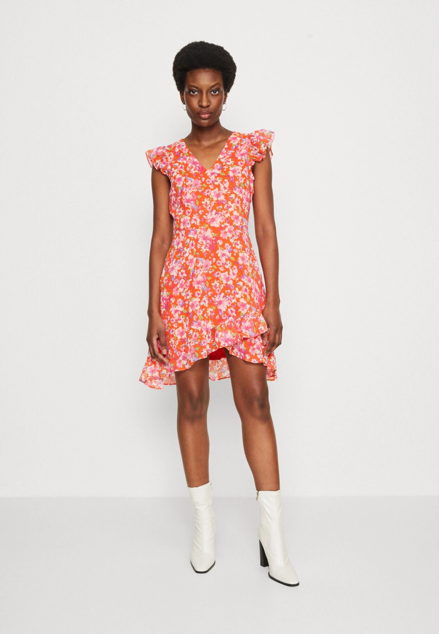 Anna Field Volant Short Dress- Jurk - Red/Multicoloured 3 Anna Field Volant Short Dress- Jurk - Red/Multicoloured