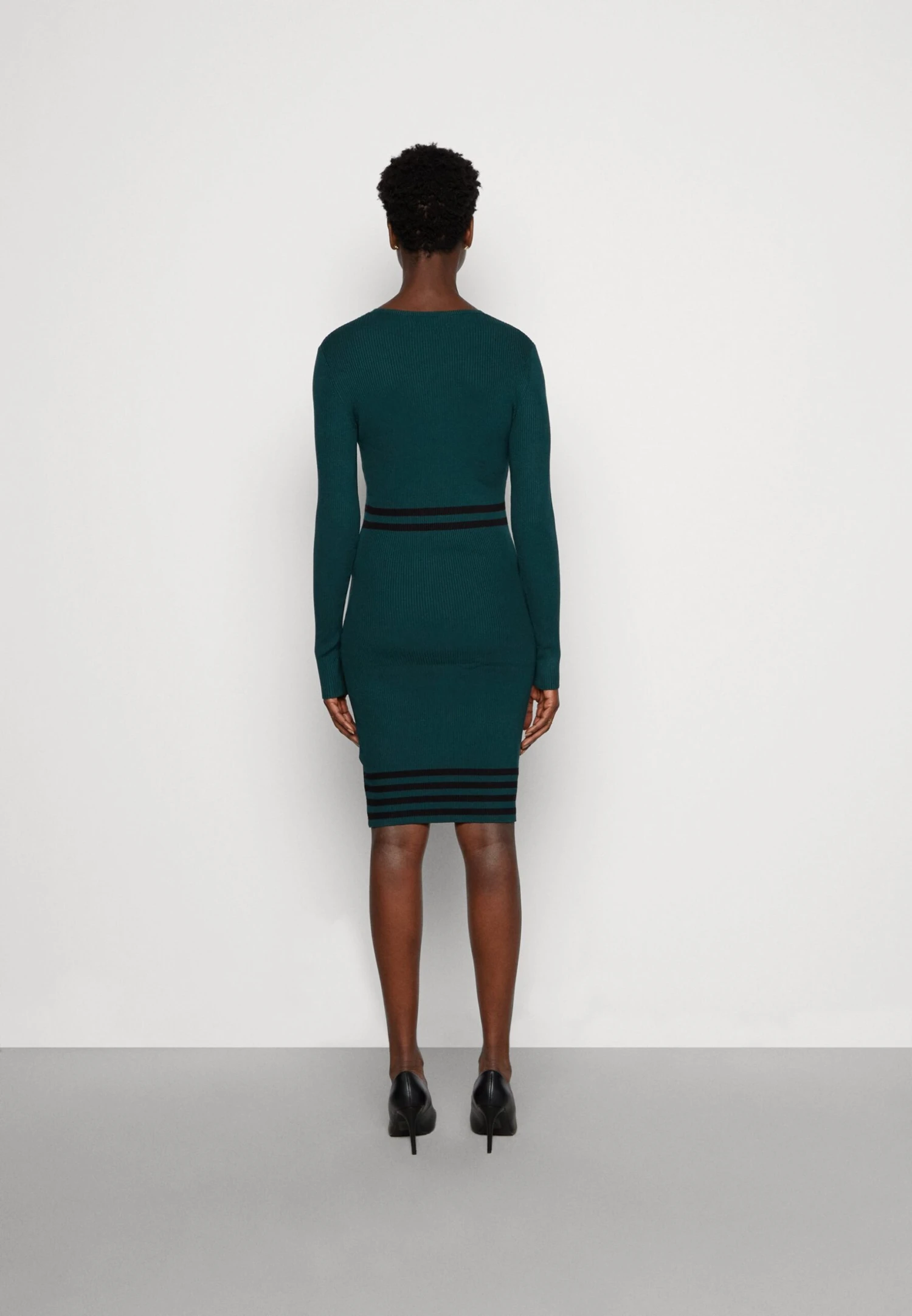 Anna Field Gebreide Jurk - Dark Green/Black 5 Anna Field Gebreide Jurk - Dark Green/Black - Afbeelding 3