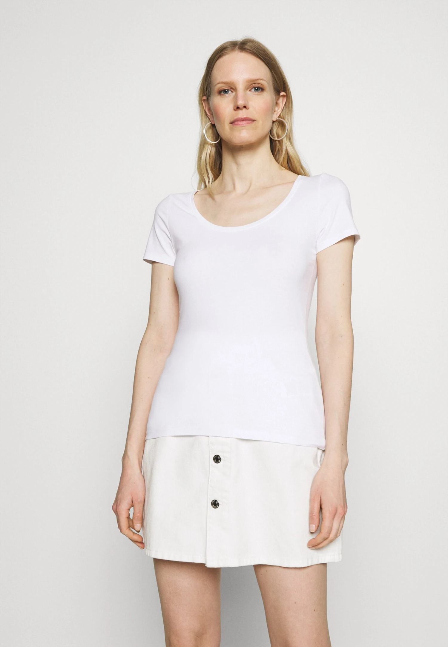 Anna Field 3 Pack - T-Shirt Basic - White/Mottled Light Grey/Light Green 6 Anna Field 3 Pack - T-Shirt Basic - White/Mottled Light Grey/Light Green - Afbeelding 4