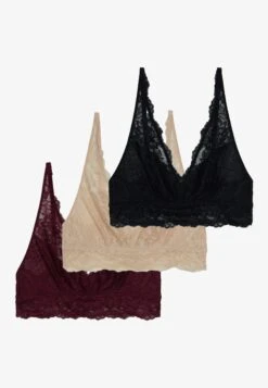 Anna Field 3 Pack - Bustier - Black/Beige/Dark Red -Anna Field 938aa42549cf49f2814d4d05d6c7bc9f