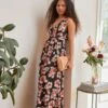 Anna Field Maxi-Jurk - Black/Pink/Multicoloured