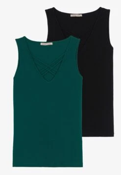 Anna Field 2-Pack - Top - Black/Dark Green 12 Anna Field 2-Pack - Top - Black/Dark Green -Anna Field 97471031f90341c6b4f3ec6e9762cd35