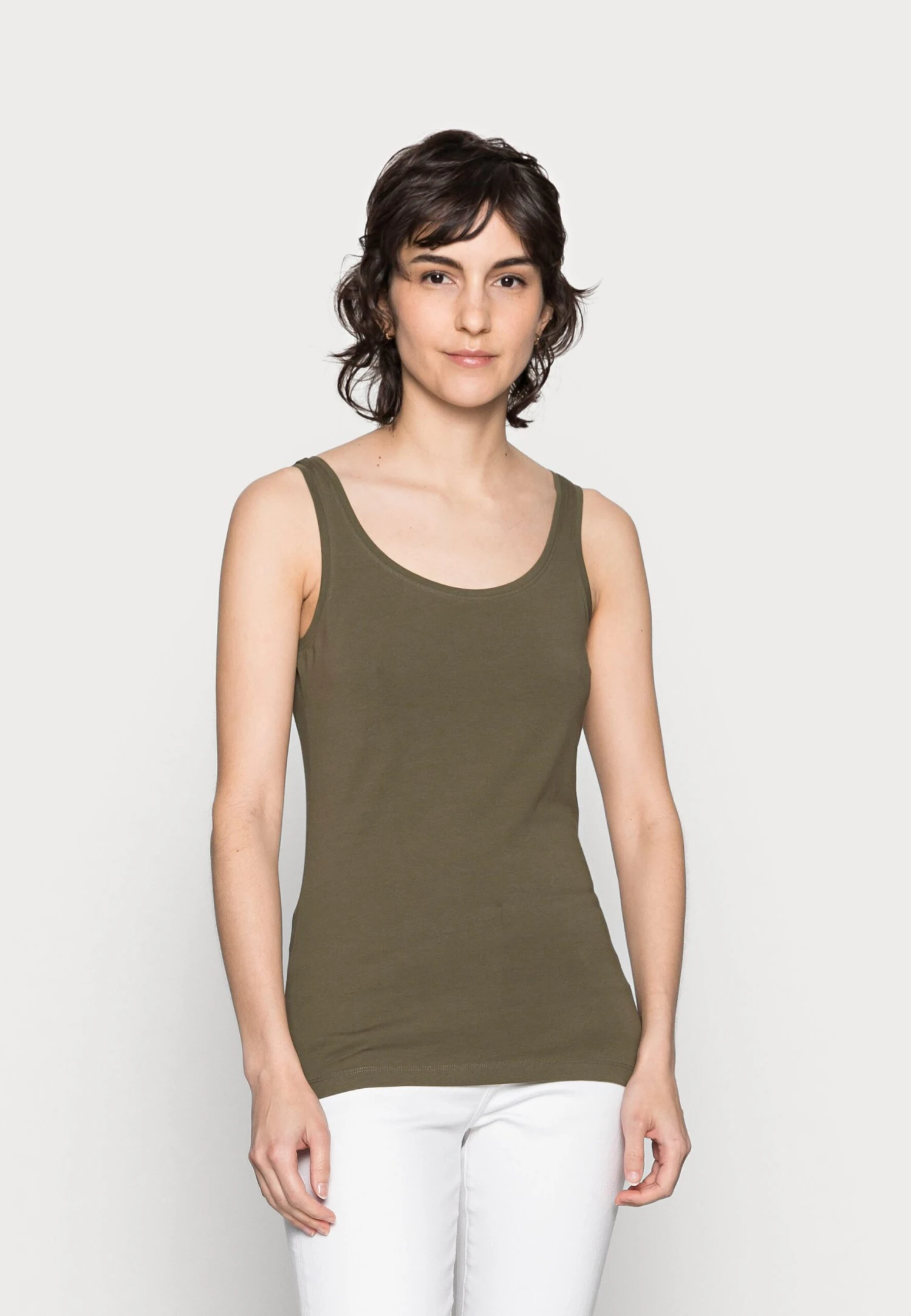 Anna Field Basic Tank 3Er Pack - Top - Black/White /Khaki 6 Anna Field Basic Tank 3Er Pack - Top - Black/White /Khaki - Afbeelding 4