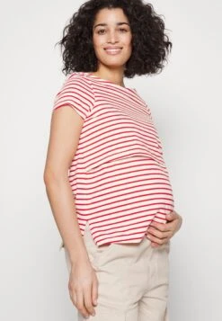 Maternity Long Tee- T-Shirt Basic - Red/Off-White 12 Maternity Long Tee- T-Shirt Basic - Red/Off-White -Anna Field a02c6fe05e4f4e41b16bb93defc4631d