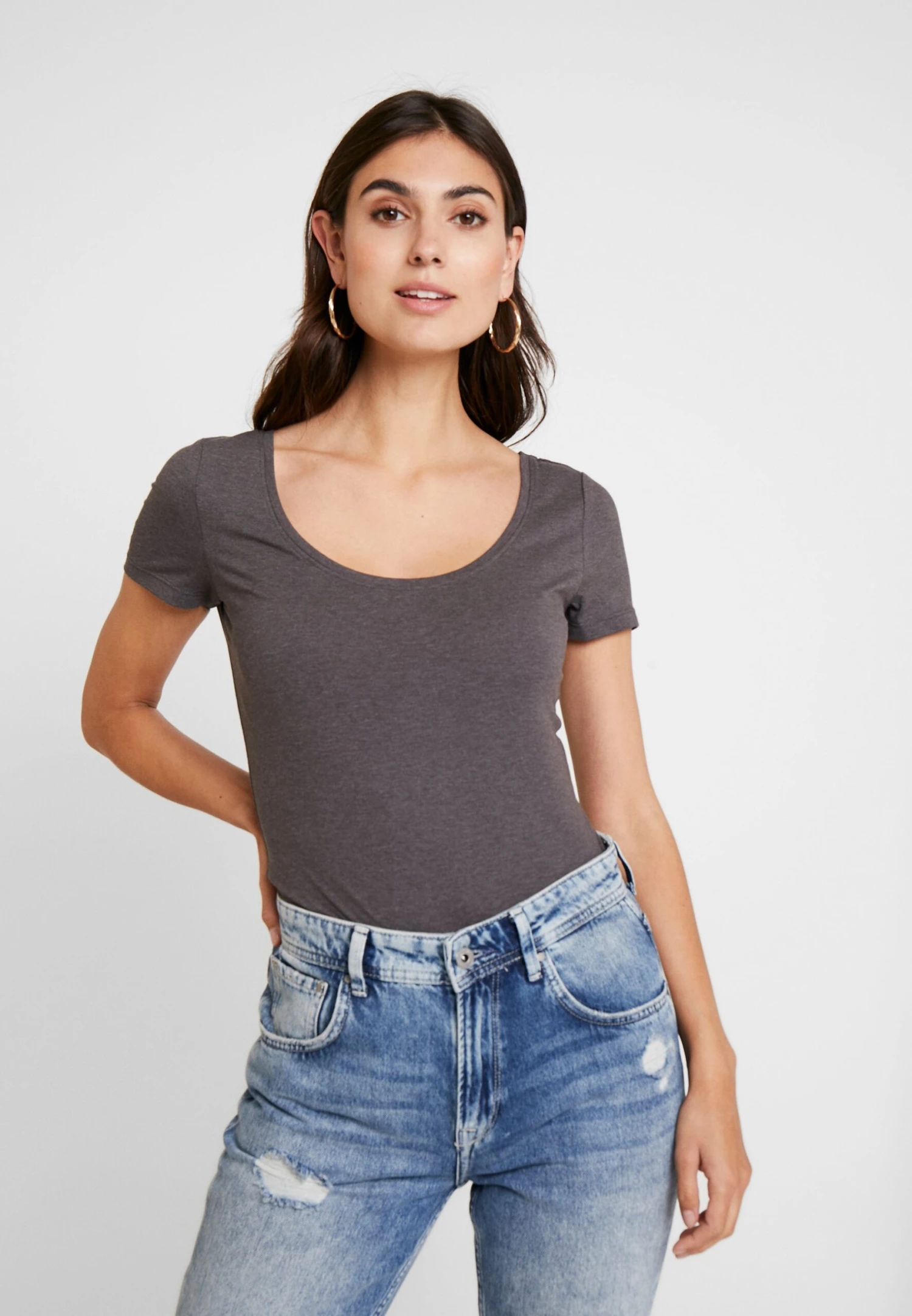 Anna Field 3 Pack - T-Shirt Basic - White/Black/Dark Grey 4 Anna Field 3 Pack - T-Shirt Basic - White/Black/Dark Grey - Afbeelding 2