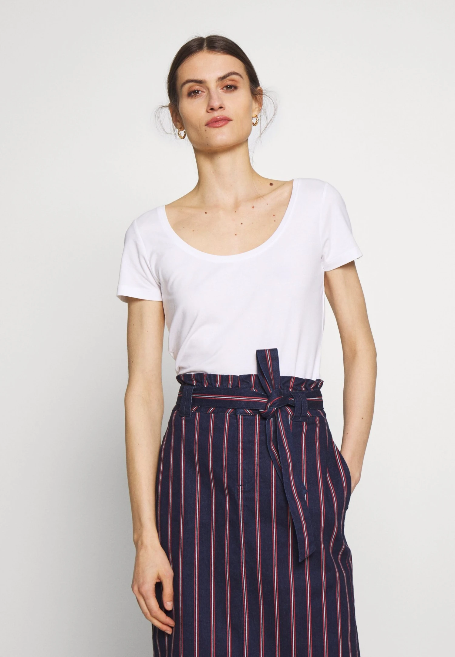 Anna Field 3 Pack - T-Shirt Basic - White/Navy/Light Grey Melange 6 Anna Field 3 Pack - T-Shirt Basic - White/Navy/Light Grey Melange - Afbeelding 4