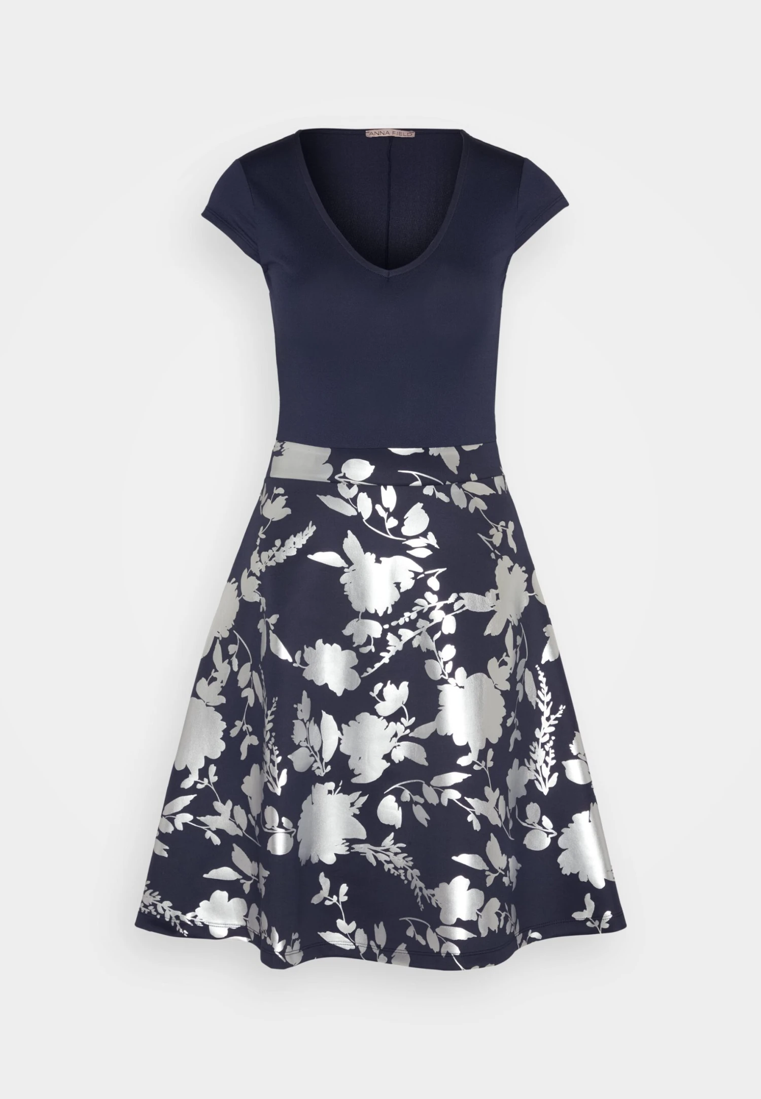 Anna Field Jerseyjurk - Dark Blue/Silver 7 Anna Field Jerseyjurk - Dark Blue/Silver - Afbeelding 5