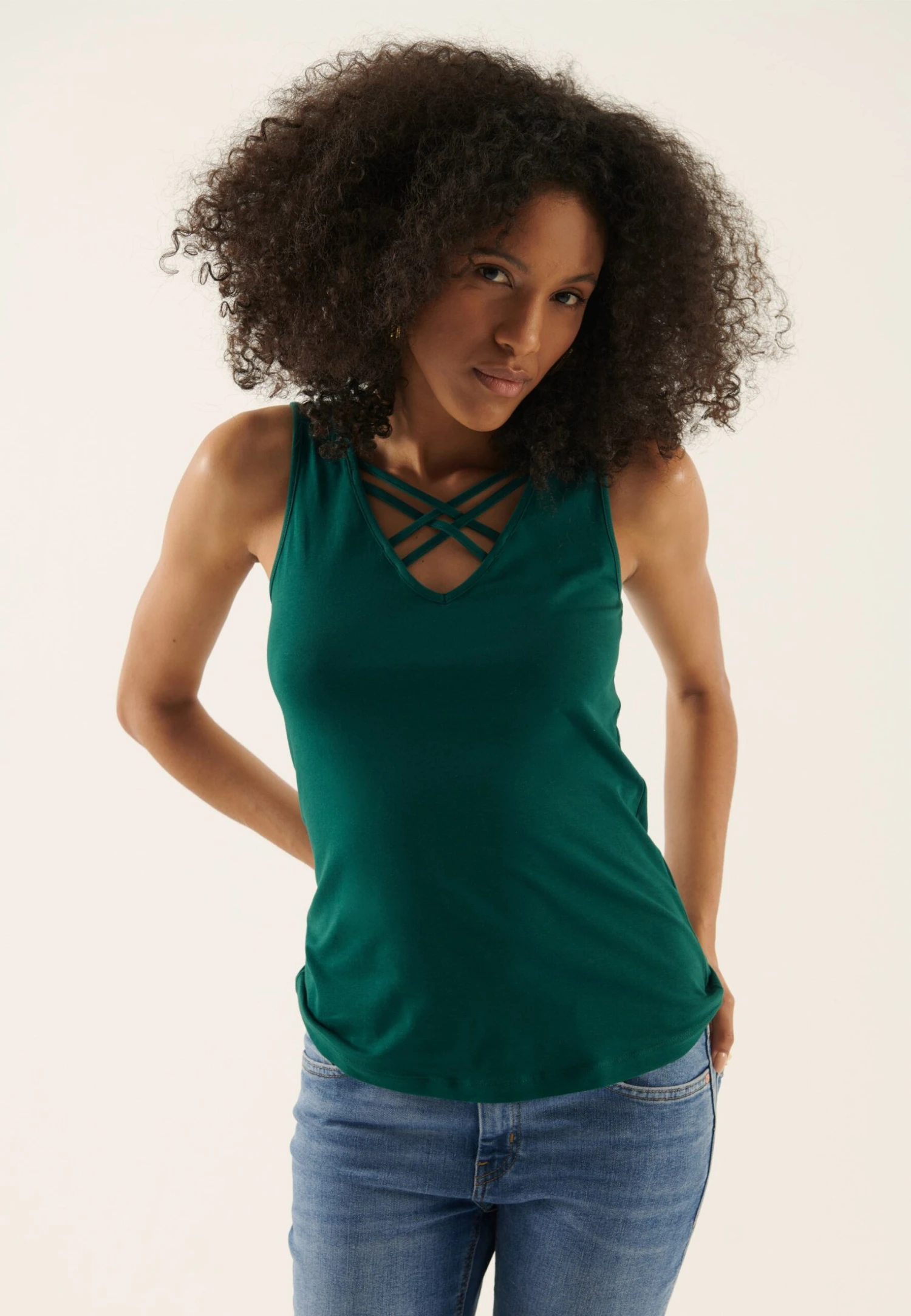 Anna Field 2-Pack - Top - Black/Dark Green 6 Anna Field 2-Pack - Top - Black/Dark Green - Afbeelding 4