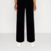 Anna Field VelvetWide Leg Trousers - Broek - Black -Anna Field b59fb53757a0488ea7079a7f7f7b920d