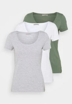 Anna Field 3 Pack - T-Shirt Basic - White/Mottled Light Grey/Light Green 16 Anna Field 3 Pack - T-Shirt Basic - White/Mottled Light Grey/Light Green -Anna Field b8cbca3d6ca846908581ba95a1a19db1