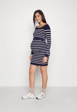 Gebreide Jurk - Blue/White