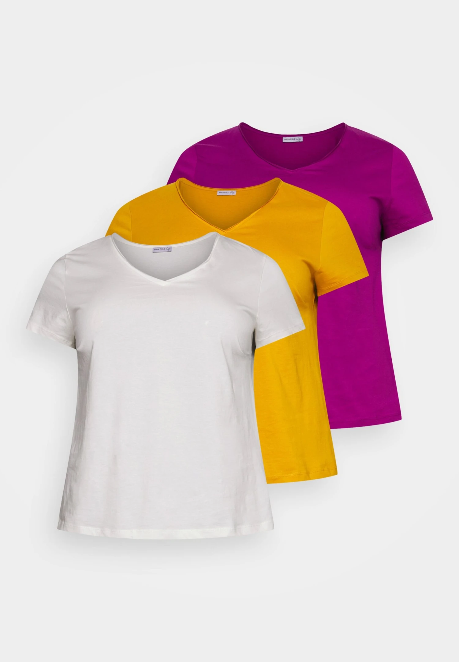 3 Pack - T-Shirt Basic - White/Dark Yellow/Purple 8 3 Pack - T-Shirt Basic - White/Dark Yellow/Purple - Afbeelding 6