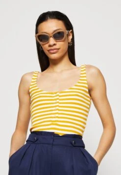 Anna Field Top - White/Yellow -Anna Field cc1a4c307c3c4fadb0b46f8d85530459