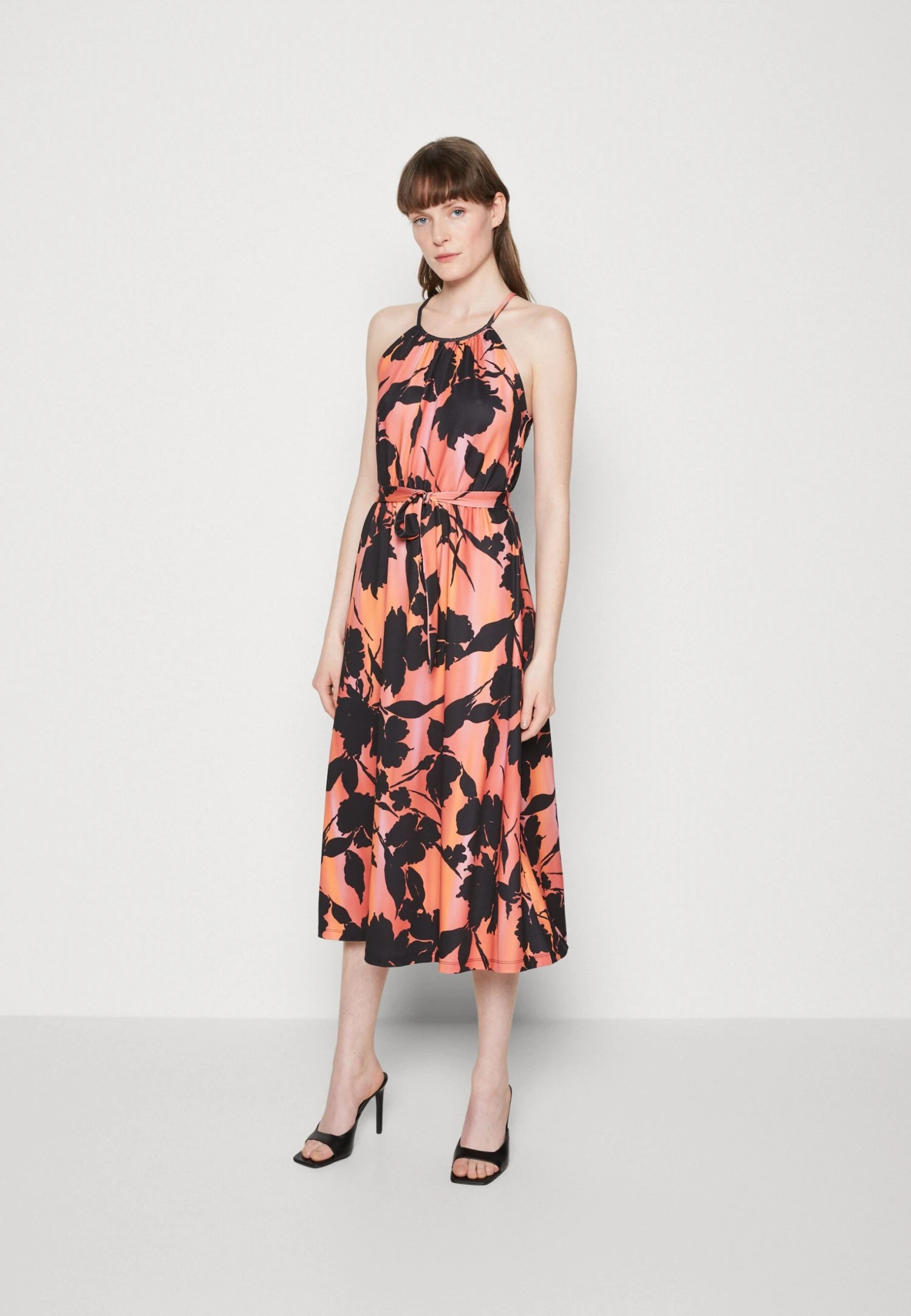 Anna Field Jerseyjurk - Black/Orange 5 Anna Field Jerseyjurk - Black/Orange - Afbeelding 3