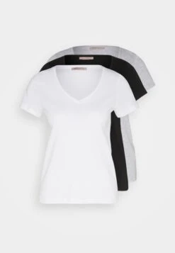 Anna Field 3 Pack- T-Shirt Basic - Black/White/Mottled Light Grey 16 Anna Field 3 Pack- T-Shirt Basic - Black/White/Mottled Light Grey -Anna Field d2e446865b454a8bb8bb40608a715698