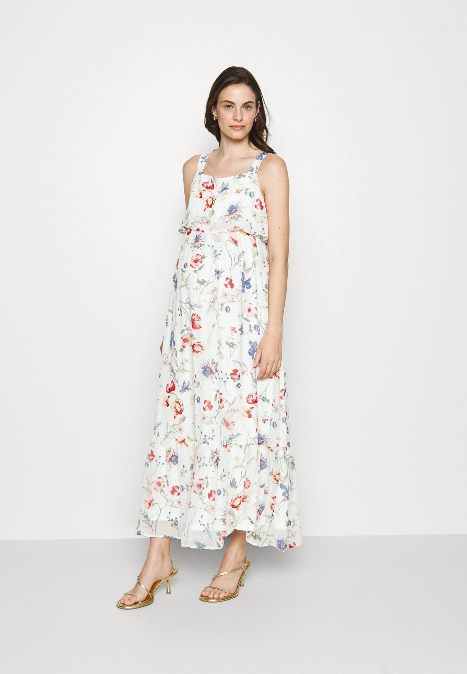 Woven Mama Maxi Dress Nursing Function- Maxi-Jurk - White/Red 3 Woven Mama Maxi Dress Nursing Function- Maxi-Jurk - White/Red