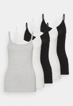 Anna Field 5 Pack - Top - Black/White/Mottled Light Grey