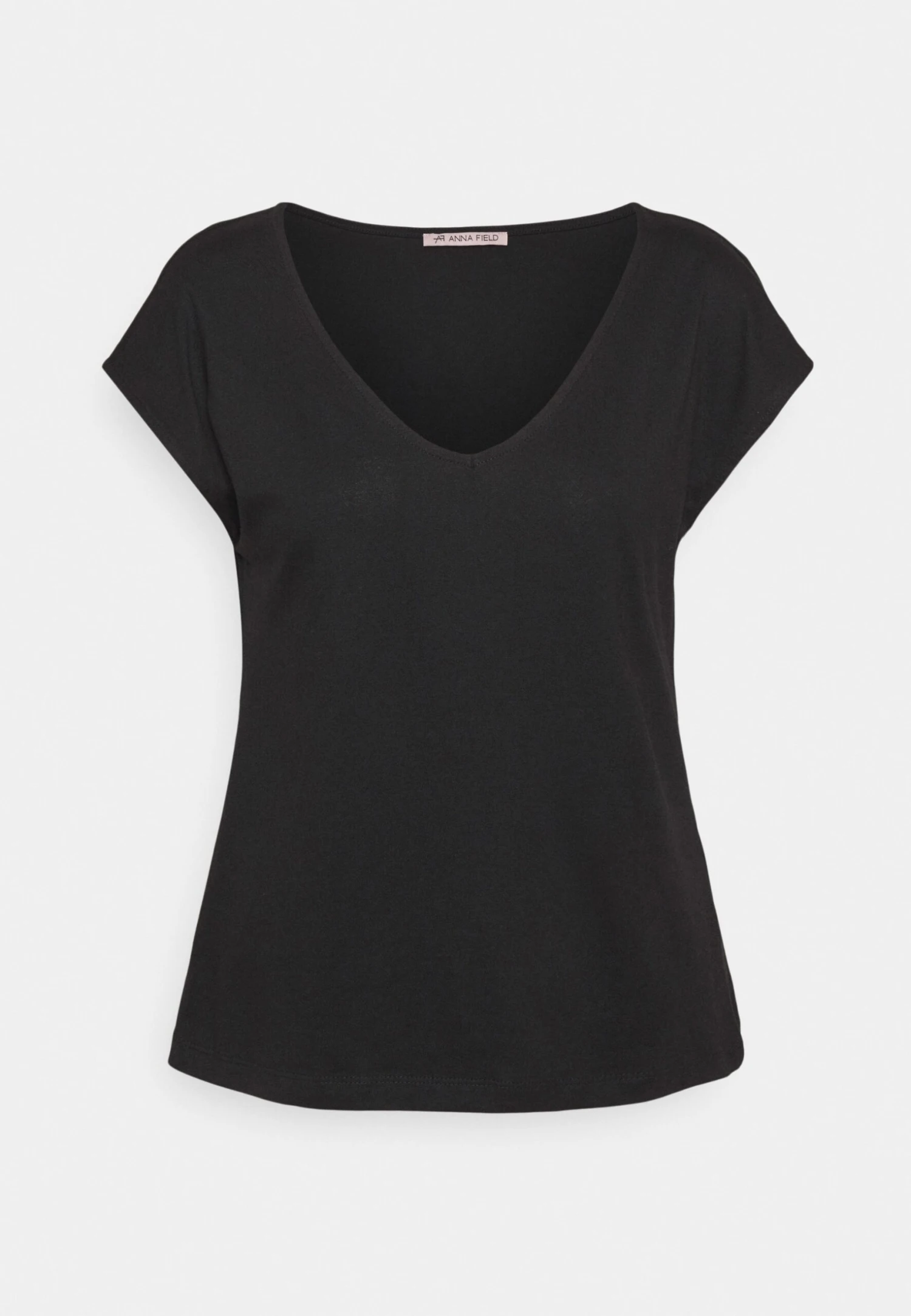 Anna Field Basic V Neck Drop Shoulder 2 Pack- T-Shirt Basic - Black 4 Anna Field Basic V Neck Drop Shoulder 2 Pack- T-Shirt Basic - Black - Afbeelding 2